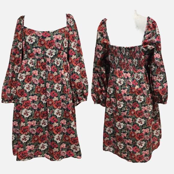 J. Crew Liberty Fabric Poppy Amelie Floral Cotton Babydoll Mini Dress, Size 8 - Picture 4 of 12